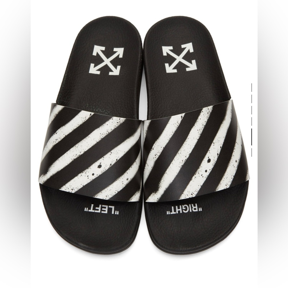 Off-White Striped Slides